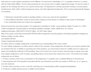 Case 16.1 Analysis – Team Negotiation