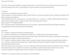 Cognitive Behavioral Theory (CBT)