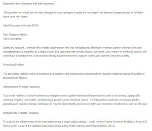 Peer Responses on Resilience Assessment and Trauma-Informed Interventions