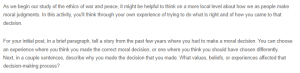 Making Moral Decisions
