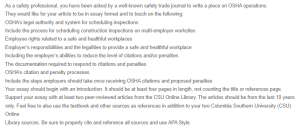 Discussion - OSHA Operations