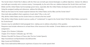 Discussion - The Soviet Union Alliance
