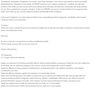 Legal and Ethical Issues Related to Psychiatric Emergencie