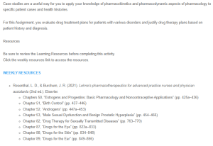 Pharmacology Week 9 Case Study Analyses