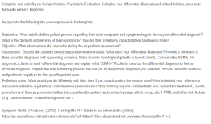 Week 8 - Training Title 114 – Comprehensive Psychiatric Evaluation