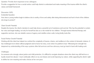 Discussion Response - Existential Questions and Post-Traumatic Growth