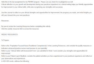 Journal Entry - Practicum Experience Plan
